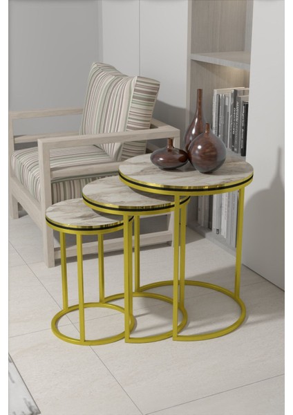 Zigon Sehpa C Lüx Çift Gold Efes