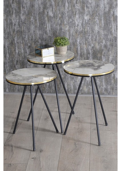 Zigon Sehpa Siyah Metal Ayak Çift Altın Efes 1080 fiyatları