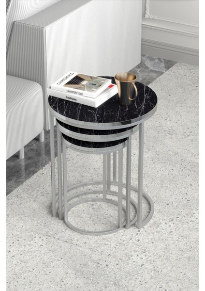 Zigon Sehpa C Lüx Gümüş Bendir