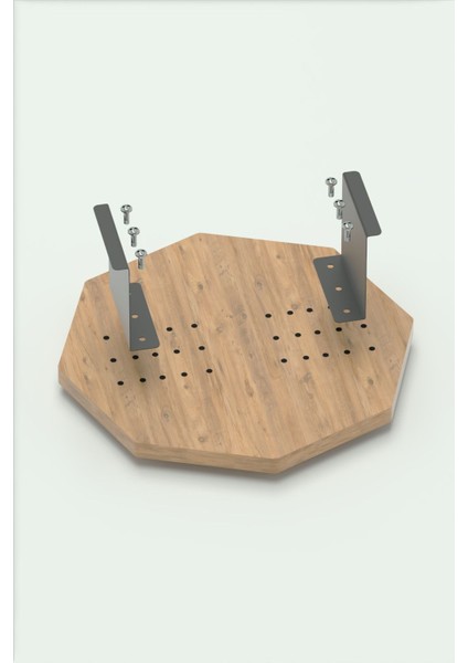 Yan Sehpa Ayarlanabilir Tepsi Dekoratif Modern Tepsi Sekizgen Ceviz fırsatları