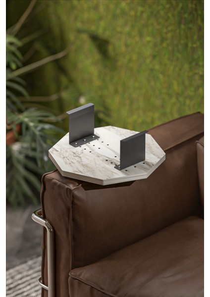 Yan Sehpa Ayarlanabilir Tepsi Dekoratif Modern Tepsi Sekizgen Efes fırsatları