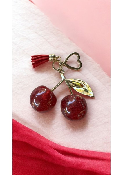 Cherry Anahtarlık/çanta Charmı Orta Boy ve Büyük Çantalar Için fiyatları