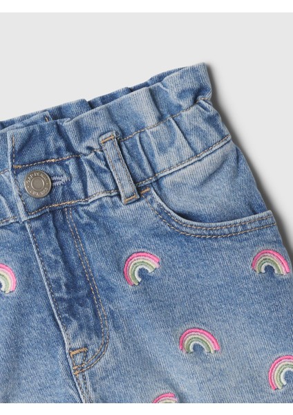 Kız Bebek Mavi Mom Ruffle Denim Şort fiyatları