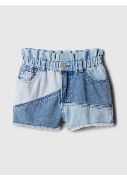 Kız Bebek Mavi Mom Ruffle Denim Şort