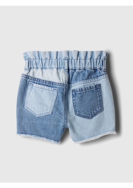 Kız Bebek Mavi Mom Ruffle Denim Şort