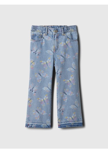 Kız Bebek Mavi Pull-On Straight Leg Jean Pantolon
