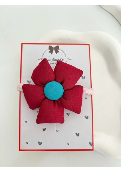 Kız Çocuk Büyük Bordo Papatya Toka