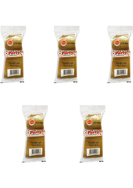 Plastik Lüx Altın Renk Kaşık - Parti Davet Piknik Çorba Yemek Kaşığı - 18 Cm. - 125 Adet fiyatları