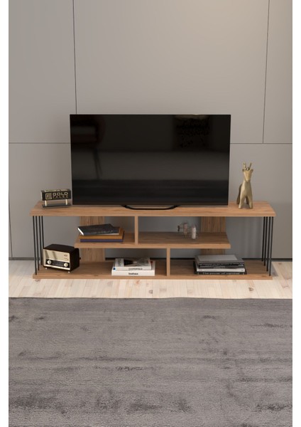 Tv Sehpası Raflı 140 cm Gzd Tv Ünitesi Atlantik Ceviz modelleri