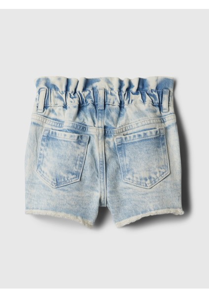 Kız Bebek Açık Mavi Mom Ruffle Denim Şort