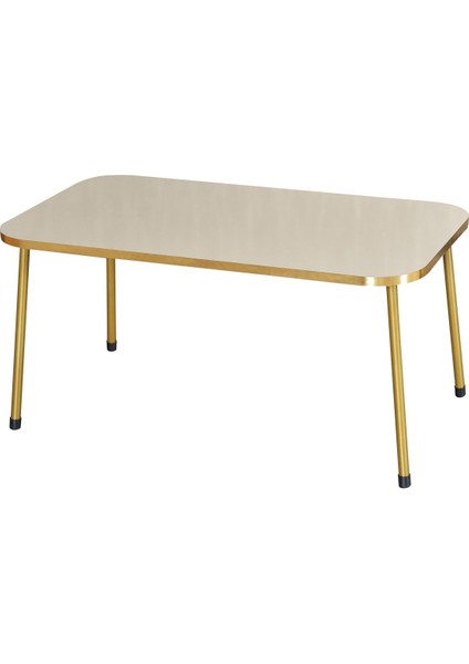 Zigon Sehpa ve Orta Sehpa Kr Gold Metal Ayak Gold Krem Set fiyatları