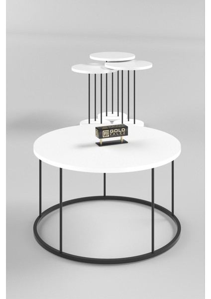 Orta Sehpa ve Zigon Sehpa Terra Set Beyaz