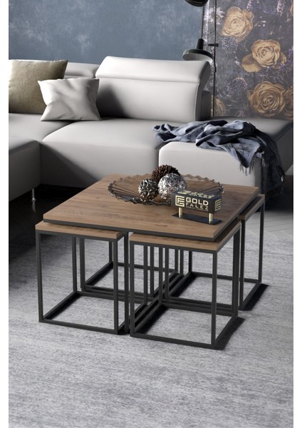 Orta Sehpa ve Zigon Sehpa 5'li Lüx Set Ceviz