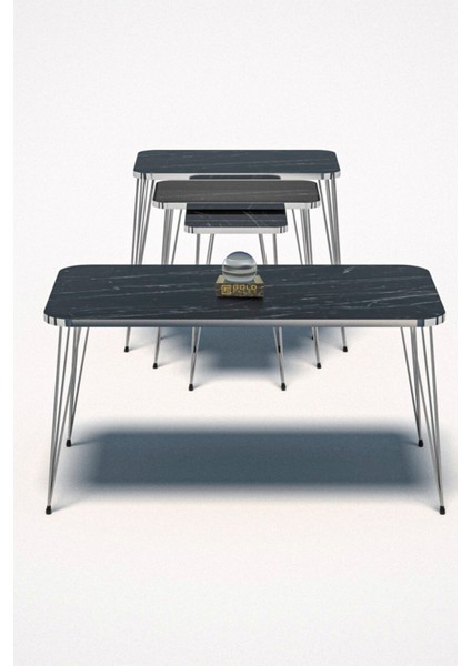 Zigon Sehpa Kr ve Orta Sehpa Kr Set Gümüş Bendir Tel fırsatları