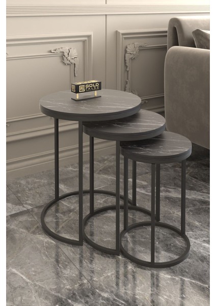 Orta Sehpa Tekli ve 3'lü C Zigon Sehpa Kombin Set Bendir modelleri