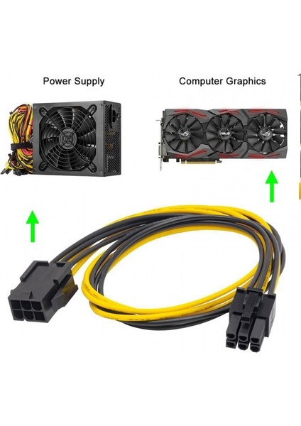 20 cm 6 Pin Ekran Kartı Power Uzatma Kablosu 6 Pin Uzatma Kablosu