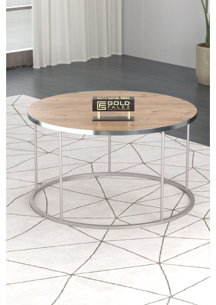 Orta Sehpa ve Zigon Sehpa Terra Set Gümüş Ceviz