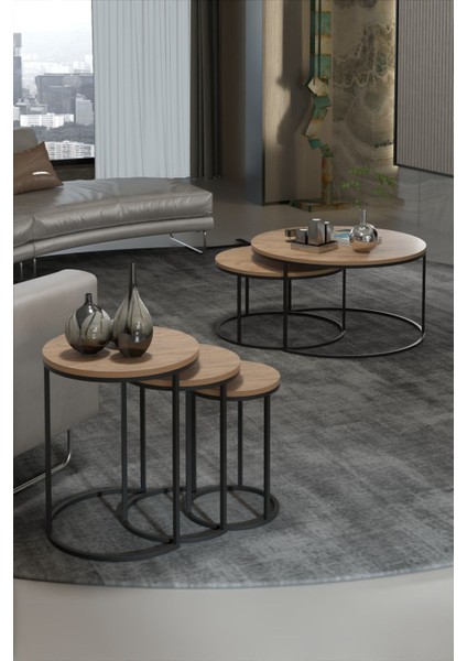 Orta Sehpa ve Zigon Sehpa Set Ikili Lüx C Zigon Ceviz fiyatları