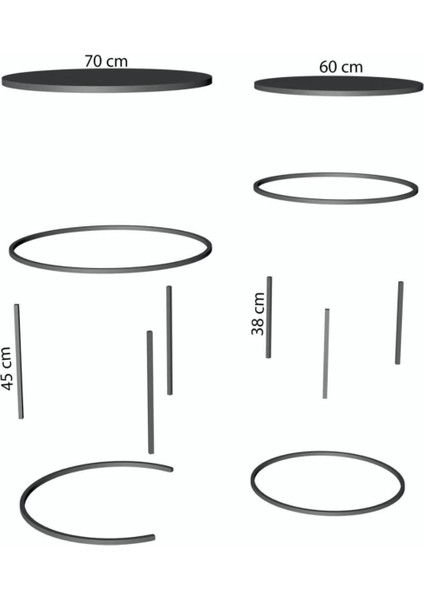Orta Sehpa ve Zigon Sehpa Set Ikili Lüx C Zigon Bendir modelleri