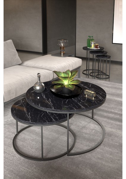 Orta Sehpa ve Zigon Sehpa Set Ikili Lüx C Zigon Bendir fırsatları