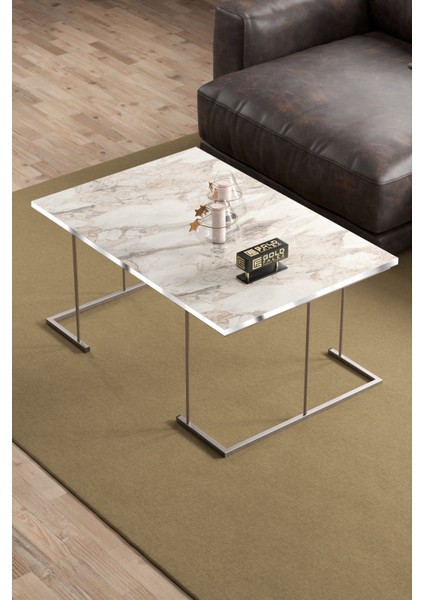 Orta Sehpa ve Zigon Sehpa Solo Set Gümüş Efes fırsatları