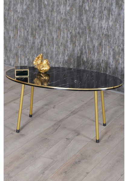 Zigon Sehpa ve Orta Sehpa Elips Set Çift Gold Bendir Metal fiyatları