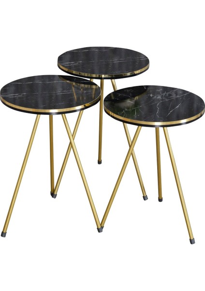 Zigon Sehpa ve Orta Sehpa Kr Set Çift Gold Bendir Metal modelleri