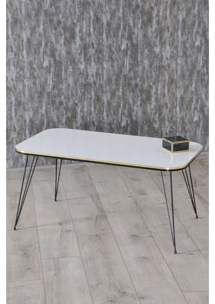 Zigon Sehpa ve Orta Sehpa Kr Set Siyah Tel Ayak Çift Altın Beyaz fırsatları