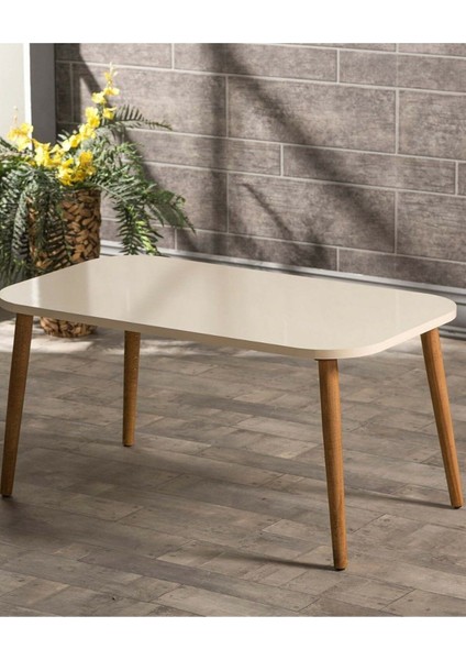 Zigon Sehpa ve Orta Sehpa Kr Torna Krem Set 3008