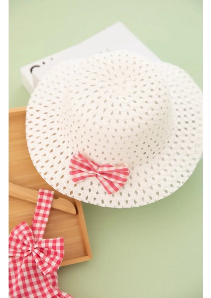 Kız Çocuk Kareli Şapkalı Askılı Fuşya Premıum Elbise fiyatları