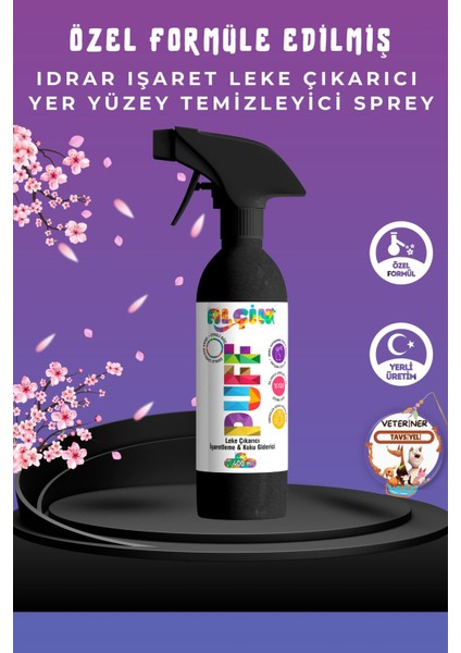 Kiraz Çiçeği Doğal Kedi Köpek Idrar Işaret Leke Çıkarıcı ve Yer Yüzey Temizleyici Sprey, 400 ml