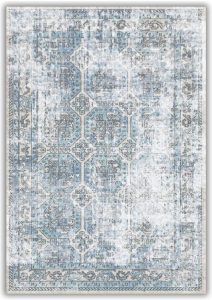 Mavi Eskitme Kilim Desenli Halı Dijital Baskılı Dokuma Kaymaz Tabanlı Yıkanabilir Antialerjik Oturma Odası Halısı fiyatları