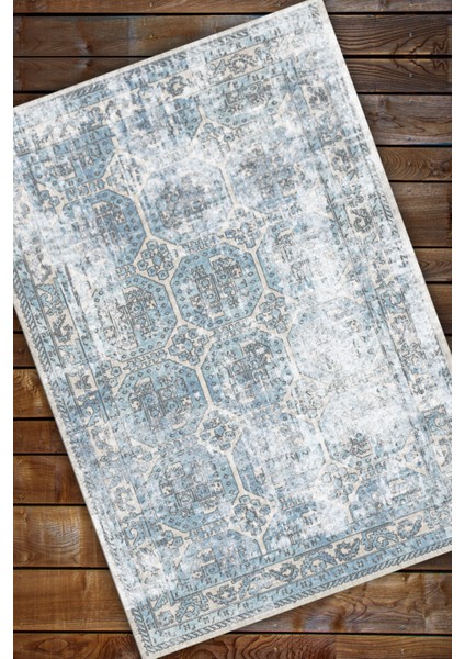 Mavi Eskitme Kilim Desenli Halı Dijital Baskılı Dokuma Kaymaz Tabanlı Yıkanabilir Antialerjik Oturma Odası Halısı modelleri