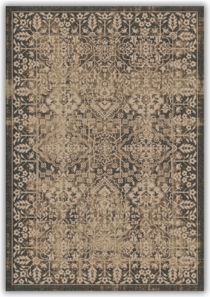 Kahverengi Eskitme Halı Dijital Baskılı Dokuma Kaymaz Tabanlı Yıkanabilir Antialerjik Salon Halısı fiyatları