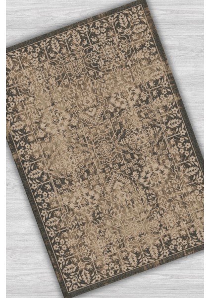 Kahverengi Eskitme Halı Dijital Baskılı Dokuma Kaymaz Tabanlı Yıkanabilir Antialerjik Salon Halısı modelleri