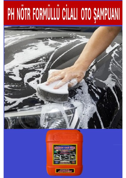 Carpet Shampoo Nötr Formüllü Cilalı Oto Yıkama Şampuanı 5kg + Rinsewax Hızlı Cila
