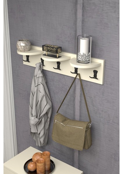 Askılık Duvar Elbise Askılığı Portmanto 80 cm Krem fiyatları