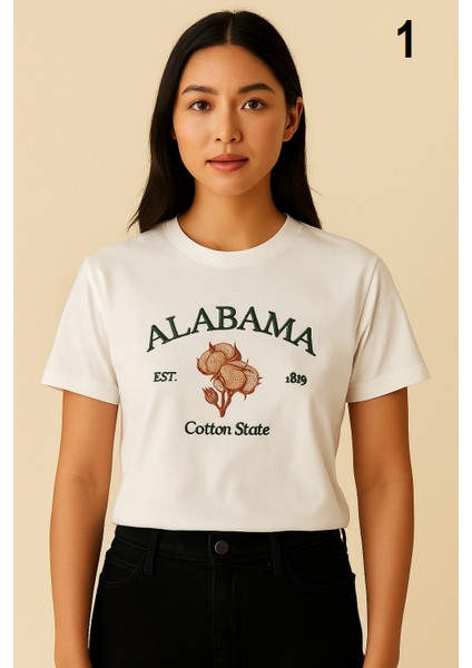 Kadın Kabartma Baskı Işlemeli Kaliteli Tişört