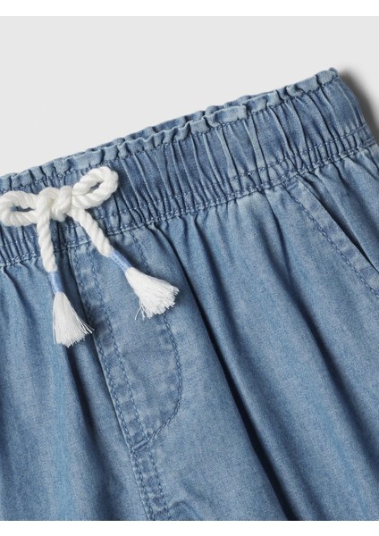 Kız Çocuk Açık Mavi Chambray Pull-On Şort