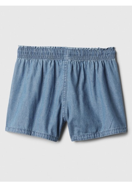 Kız Çocuk Açık Mavi Chambray Pull-On Şort