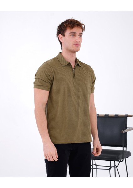 Fitilli Yarım Fermuarlı Polo Yaka Tshirt fiyatları