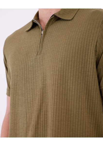 Fitilli Yarım Fermuarlı Polo Yaka Tshirt fırsatları