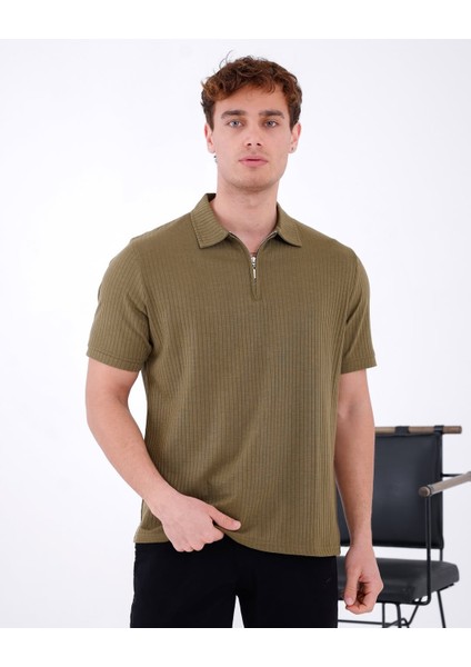 Fitilli Yarım Fermuarlı Polo Yaka Tshirt indirimleri