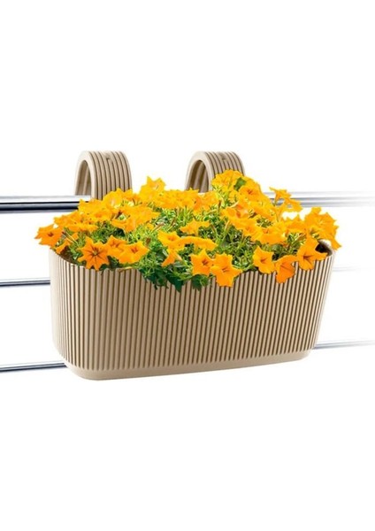 KRS-249 Dekoratif Plastik Pera Askılı Balkon Saksı 3.2 Litre