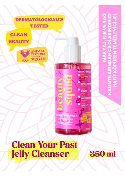 Clean Your Past Jelly Cleanser Yağlı ve Akne Eğilimli Ciltler Için Yüz Temizleme Jeli 350 ml