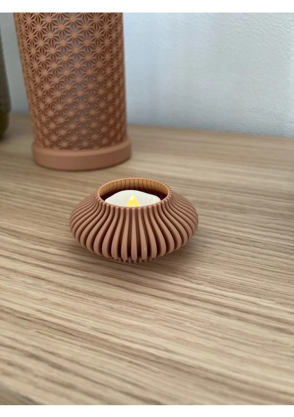 Ahşap Renk LED Mumluk LED Yemek Masası Için Dekorasyon, Modern Masa Dekorasyonu
