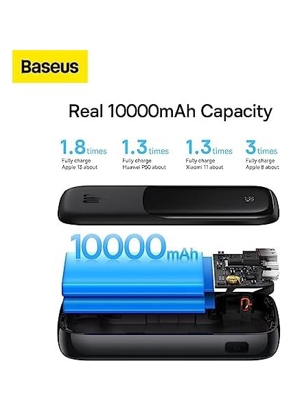 Q Pow Pro Overseas Edition 10.000 Mah LCD Display 20W Powerbank (Lightning Kablolu), Siyah