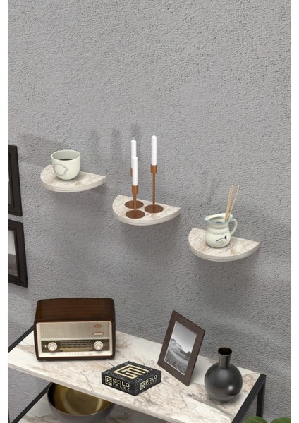 Duvar Rafı Dekoratif 3 Adet Çiçeklik Oval Efes fiyatları