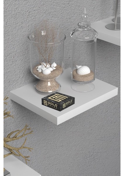 Duvar Rafı Dekoratif 3 Adet Çiçeklik Kare Beyaz modelleri