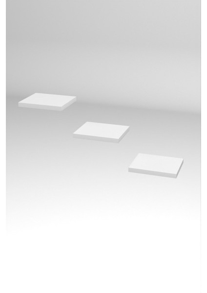 Duvar Rafı Dekoratif 3 Adet Çiçeklik Kare Beyaz fırsatları